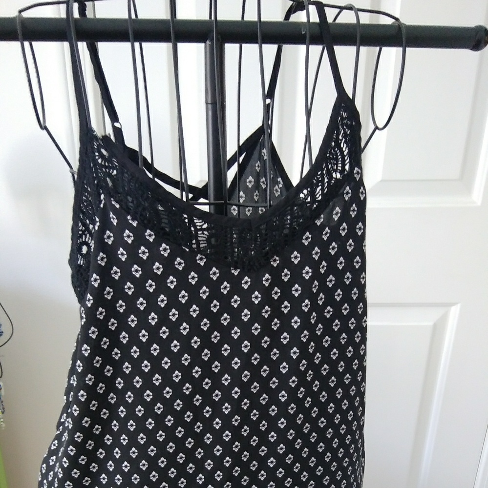 Black dress with white design